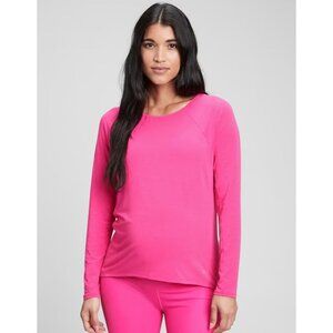 Gap Maternity Breathe Long Sleeve Tee Women's Size XL Regular in Fuschia - EUC!